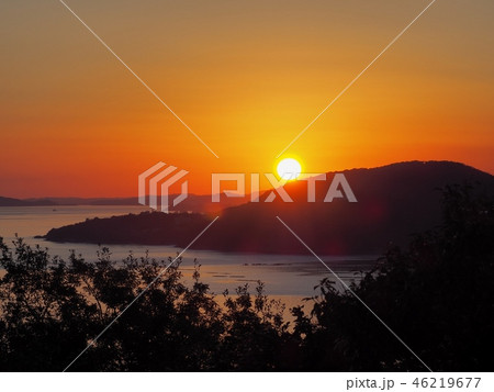 播磨灘の夕景 夕日 夕焼け 播磨灘の夕景 夕日 夕焼け 46219677