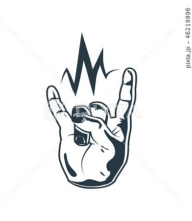 Thumbs Up Rock And Roll Sign Vector Illustrationのイラスト素材