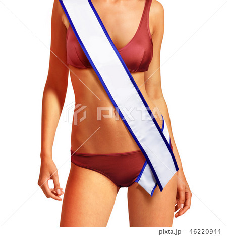 model body with tape of beauty contest 46220944