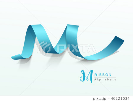 Vector Alphabets blue ribbon design background Vector Alphabets blue ribbon design background 46221034
