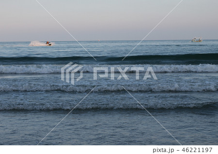 Beautiful sky and sea wave  at sunset Beautiful sky and sea wave  at sunset 46221197