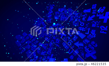 Wonderful Abstract Blue 3D PC Signs 46221535