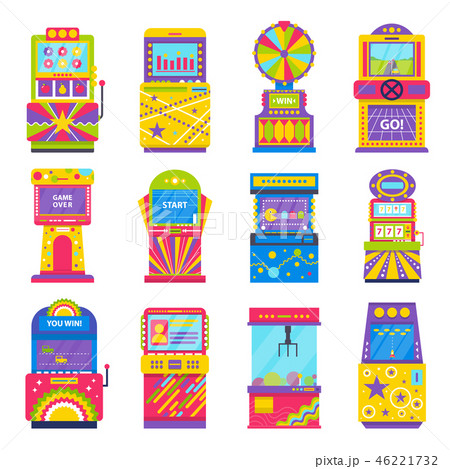 Game Machines Playing and Gambling Set Vector 46221732