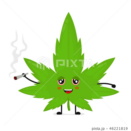 Cute funny smiling happy marijuana weed Cute funny smiling happy marijuana weed 46221819