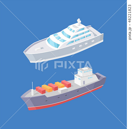 Cargo Ship, Passenger Liner Marine Vessels Vector Cargo Ship, Passenger Liner Marine Vessels Vector 46221823