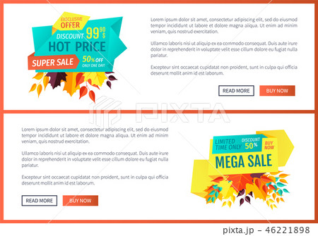 Hot Price Mega Sale Set Vector Illustration Hot Price Mega Sale Set Vector Illustration 46221898