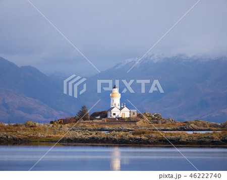 Isle Ornsay with white tower of Lighthouse; Isle Ornsay with white tower of Lighthouse; 46222740