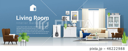 Living room background in modern rustic style 46222988