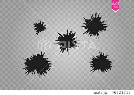 Rift on surface set on the checkered background. Crack on the wall or on the ice. vector 46223215