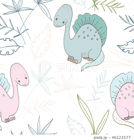Illustration with a cartoon animal dinosaur Illustration with a cartoon animal dinosaur 46223577