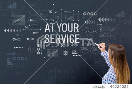 At your service with young woman 46224025