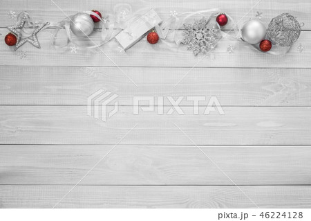 Christmas flat lay decor on wood 46224128