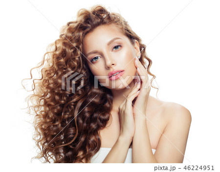 Isolated young woman with healthy skin  46224951