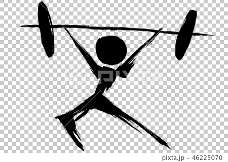 Brush painting weightlifting silhouette 46225070