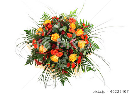 Bouquet of roses, mixed colors, floral composition Bouquet of roses, mixed colors, floral composition 46225407