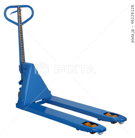 blue hydraulic pallet jacks isolated on white blue hydraulic pallet jacks isolated on white 46226126
