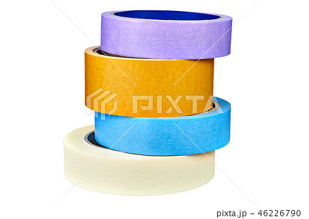Multicolor rollers of duct tape  isolated on white 46226790