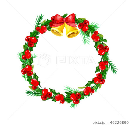 watercolor vector Christmas wreath watercolor vector Christmas wreath 46226890
