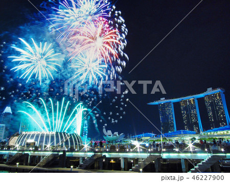 シンガポール ナショナルデーの花火 シンガポール ナショナルデーの花火 46227900