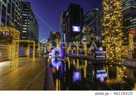 清渓川 夜景 照明 46228320