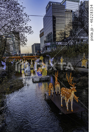 清渓川 夜景 照明 46228334