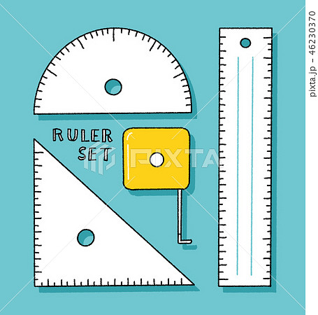 いろんな定規のおしゃれな線画のイラスト素材 46230370 Pixta