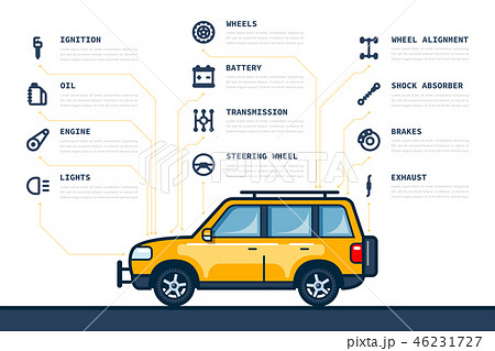 Car Service Infographicのイラスト素材