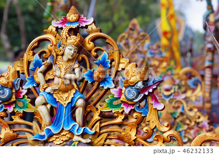 Traditional Balinese temple decoration Traditional Balinese temple decoration 46232133