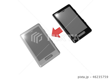 スマートフォン　白バック(コンピューターグラフィック) 46235759