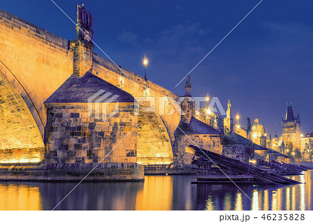 views of the Charles  bridge over the Vltava 46235828