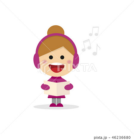 Christmas girl singing carols  Christmas girl singing carols  46236680