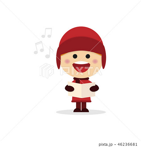 Christmas boy singing carols on a white background Christmas boy singing carols on a white background 46236681