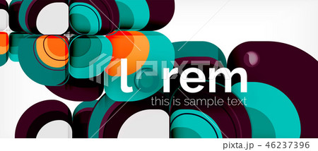 Abstract background - geometric multicolored round shapes composition. Trendy abstract layout 46237396