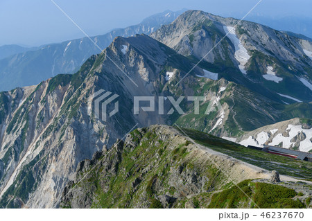 白馬岳から見た鑓ヶ岳と杓子岳 46237670
