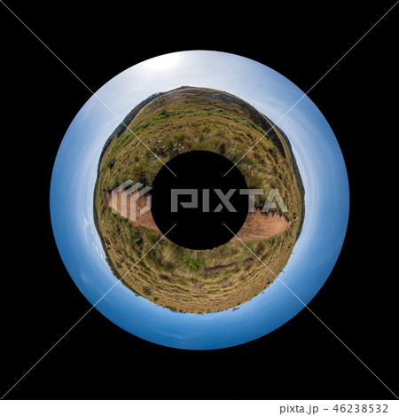 Panoramic view on green field in the summer 46238532