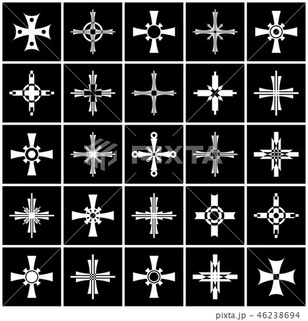Design elements set. Cross icons. 46238694