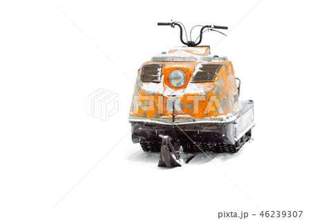 Old snowmobile. Isolated on white background 46239307
