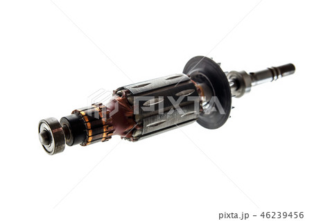 Rotor of high-speed electric motor. Isolated on white background 46239456