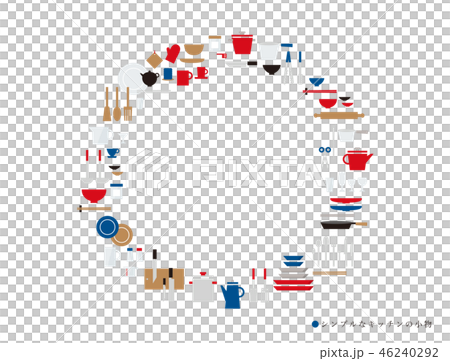 簡單的廚房配件圓形佈局 46240292