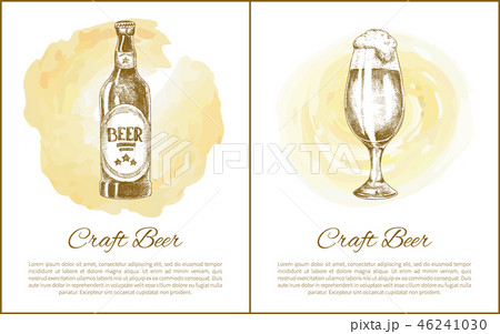 Bottled and Draft Beer Illustration with Text 46241030