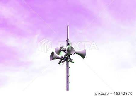 防災無線 スピーカー ピンクの空 防災無線 スピーカー ピンクの空 46242370