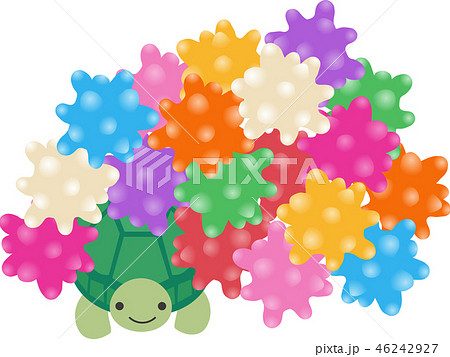 コンペイトウとカメのイラスト素材