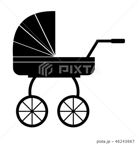 Baby carriage simple icon Baby carriage simple icon 46243667