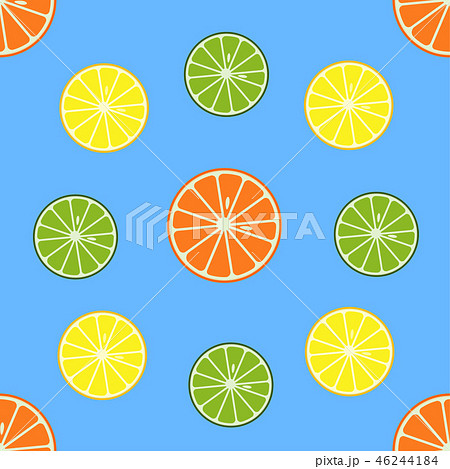 Seamless pattern with orange and lemon fruits. Seamless pattern with orange and lemon fruits. 46244184
