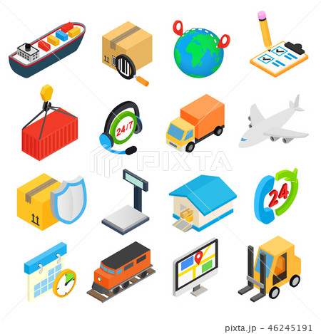 Logistics isometric 3d icons 46245191