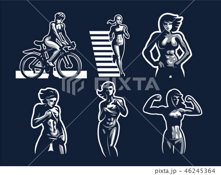 Woman fitness illustration. 46245364