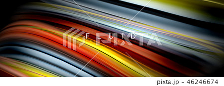 Background abstract design, flowing mixing liquid color waves on black 46246674