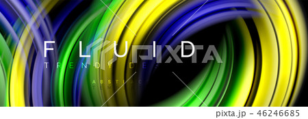 Background abstract design, flowing mixing liquid color waves on black 46246685