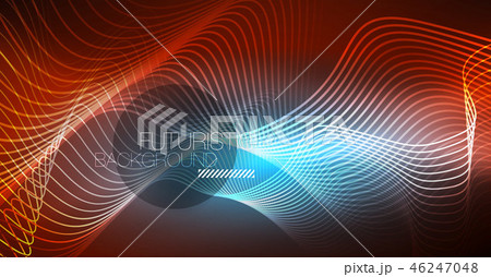 Neon lines wave background. Abstract composition Neon lines wave background. Abstract composition 46247048