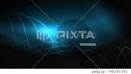Neon lines wave background. Abstract composition 46247141
